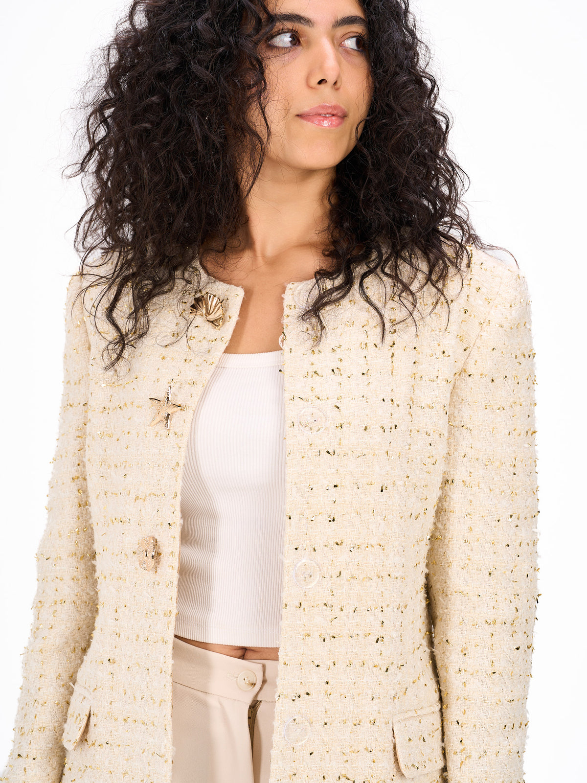 Strass beige blazer