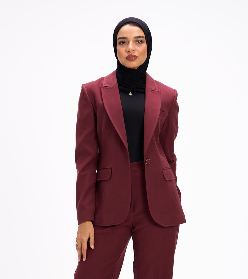 Elora burgundy blazer