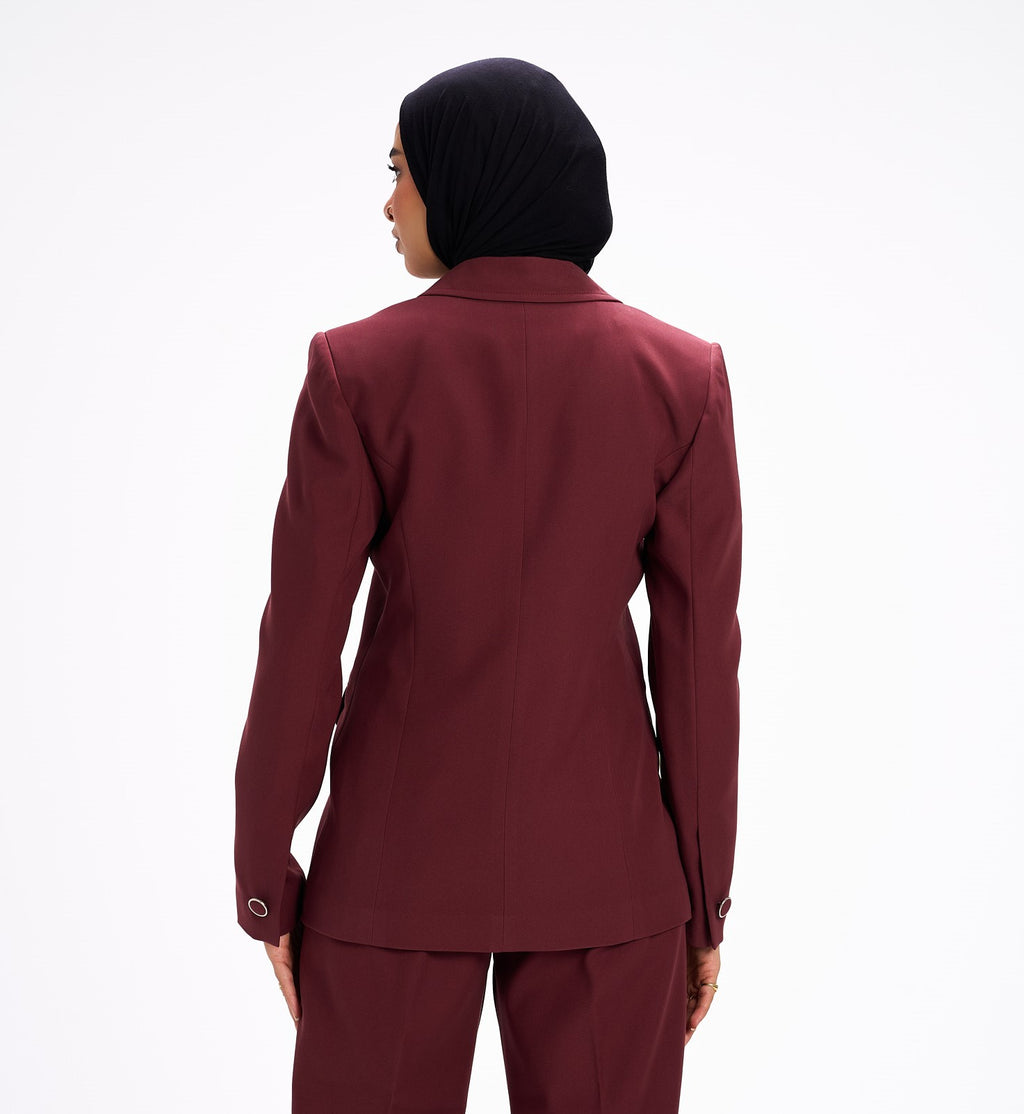 Elora burgundy blazer