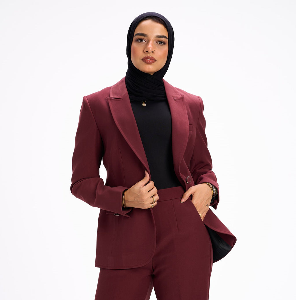 Elora burgundy blazer
