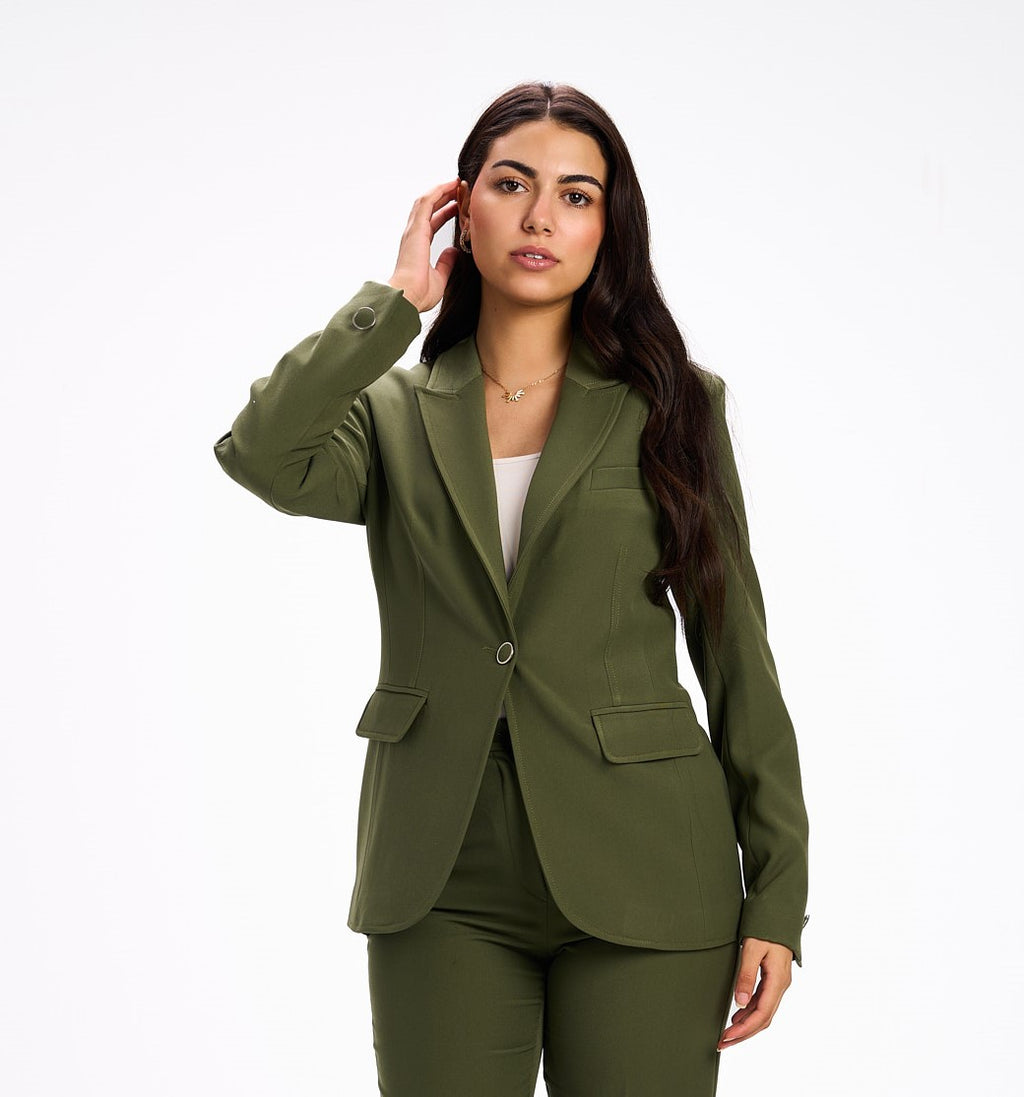 Elora olive green blazer
