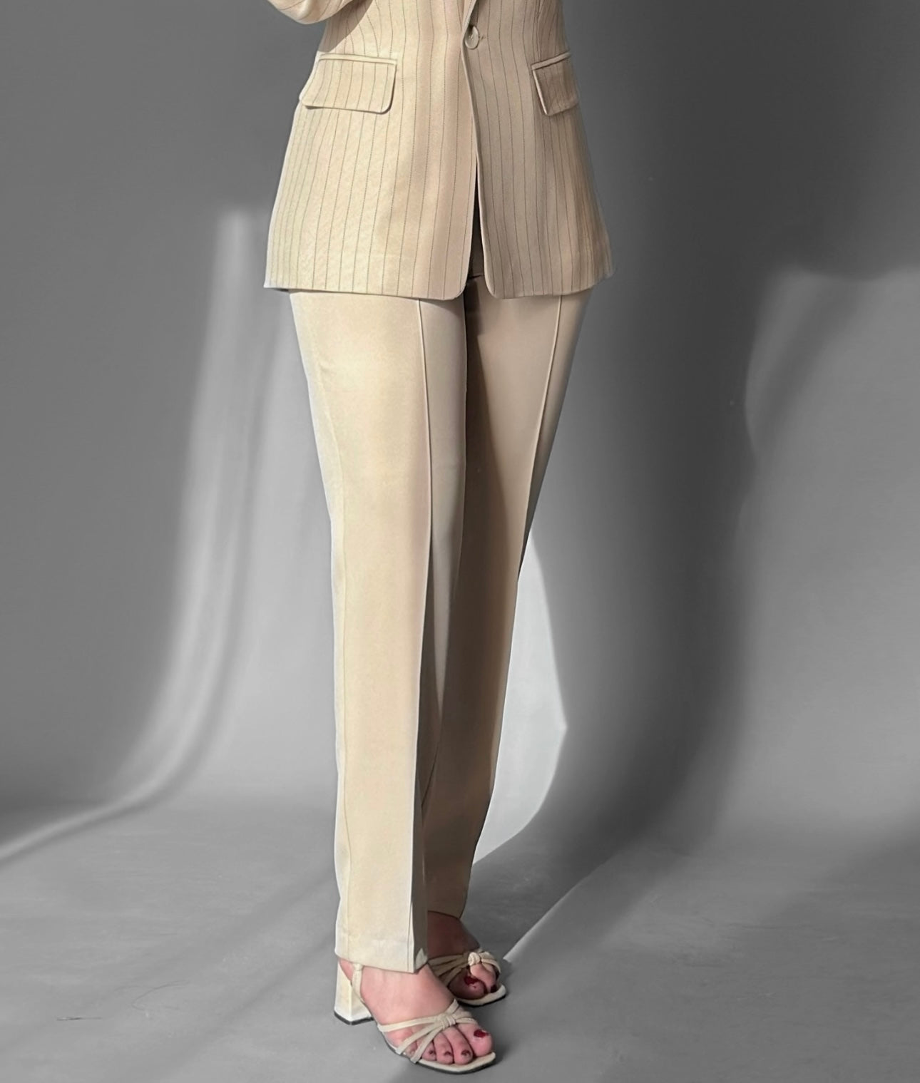 beige slim trouser