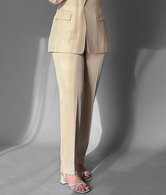 beige slim trouser
