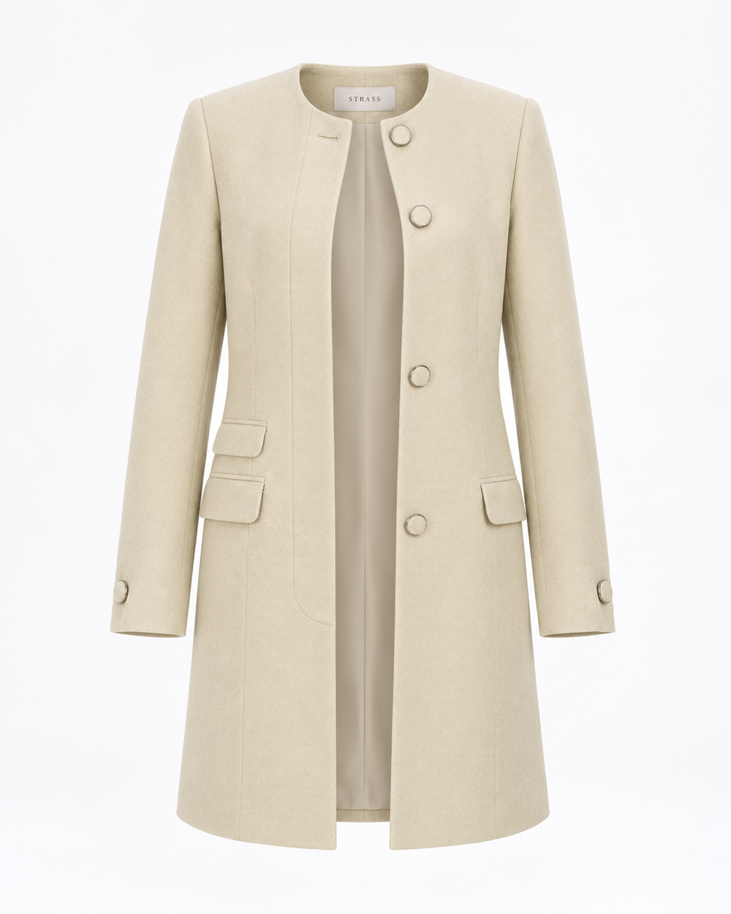 Round neck mint coat