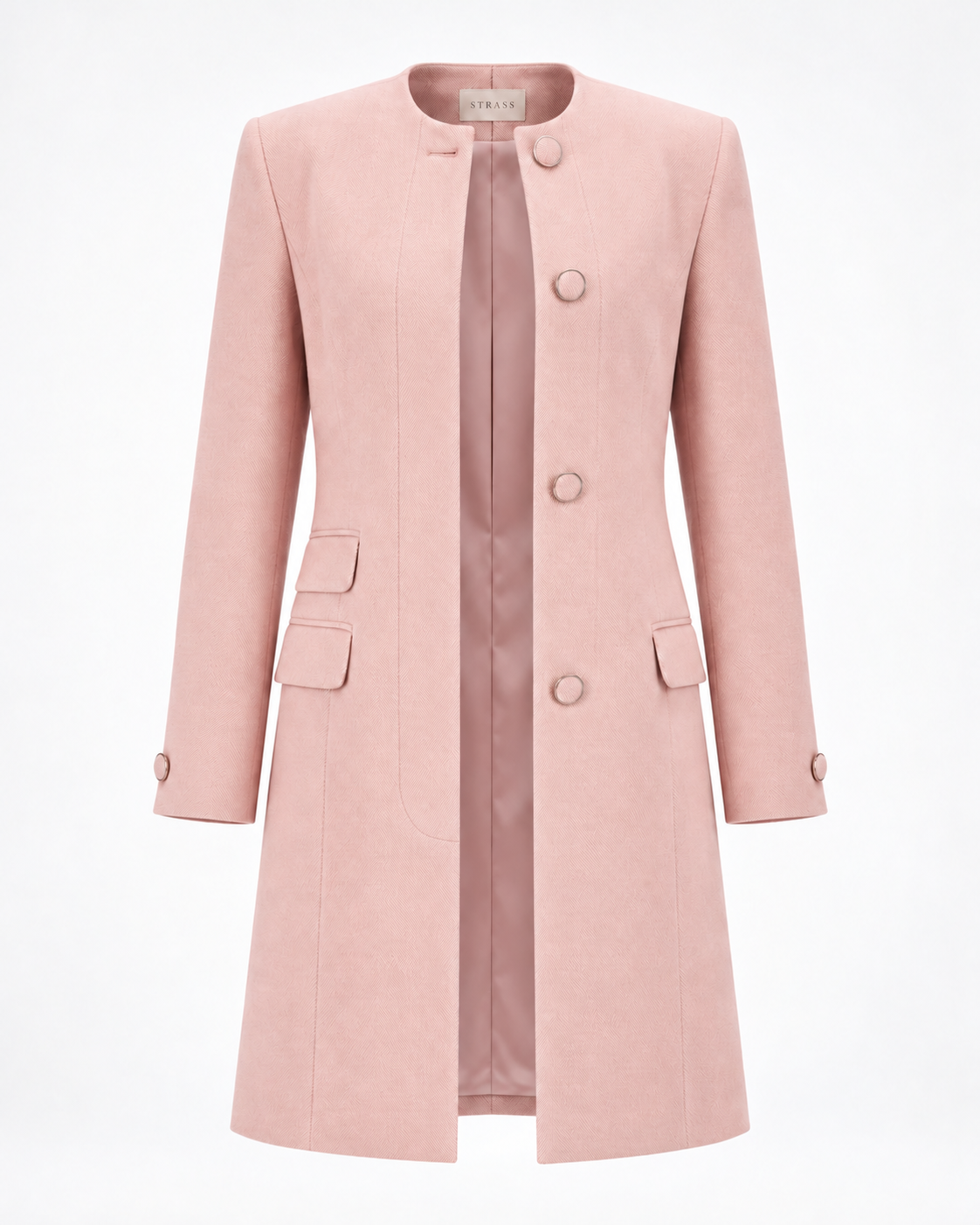 Round neck pink coat
