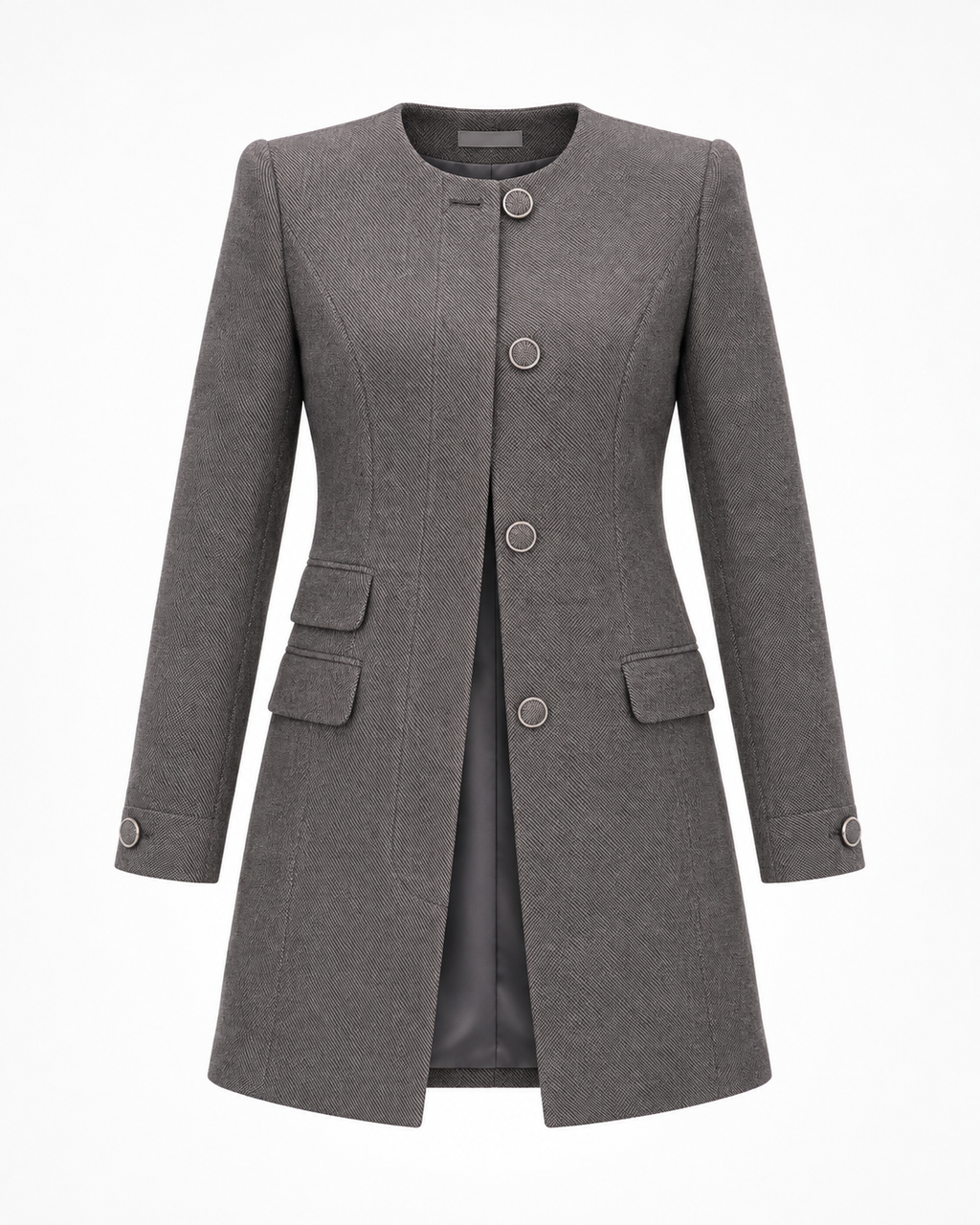 Round neck black coat