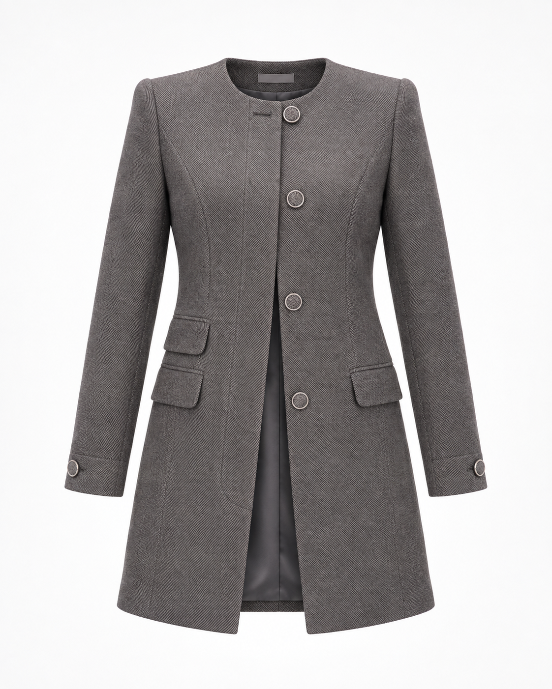 Round neck black coat