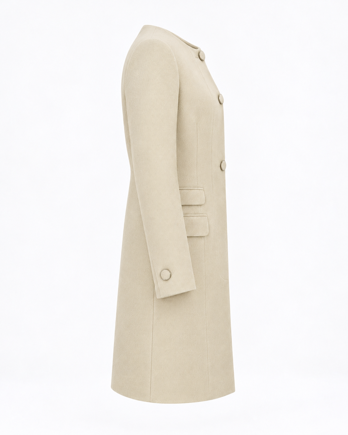 Round neck mint coat