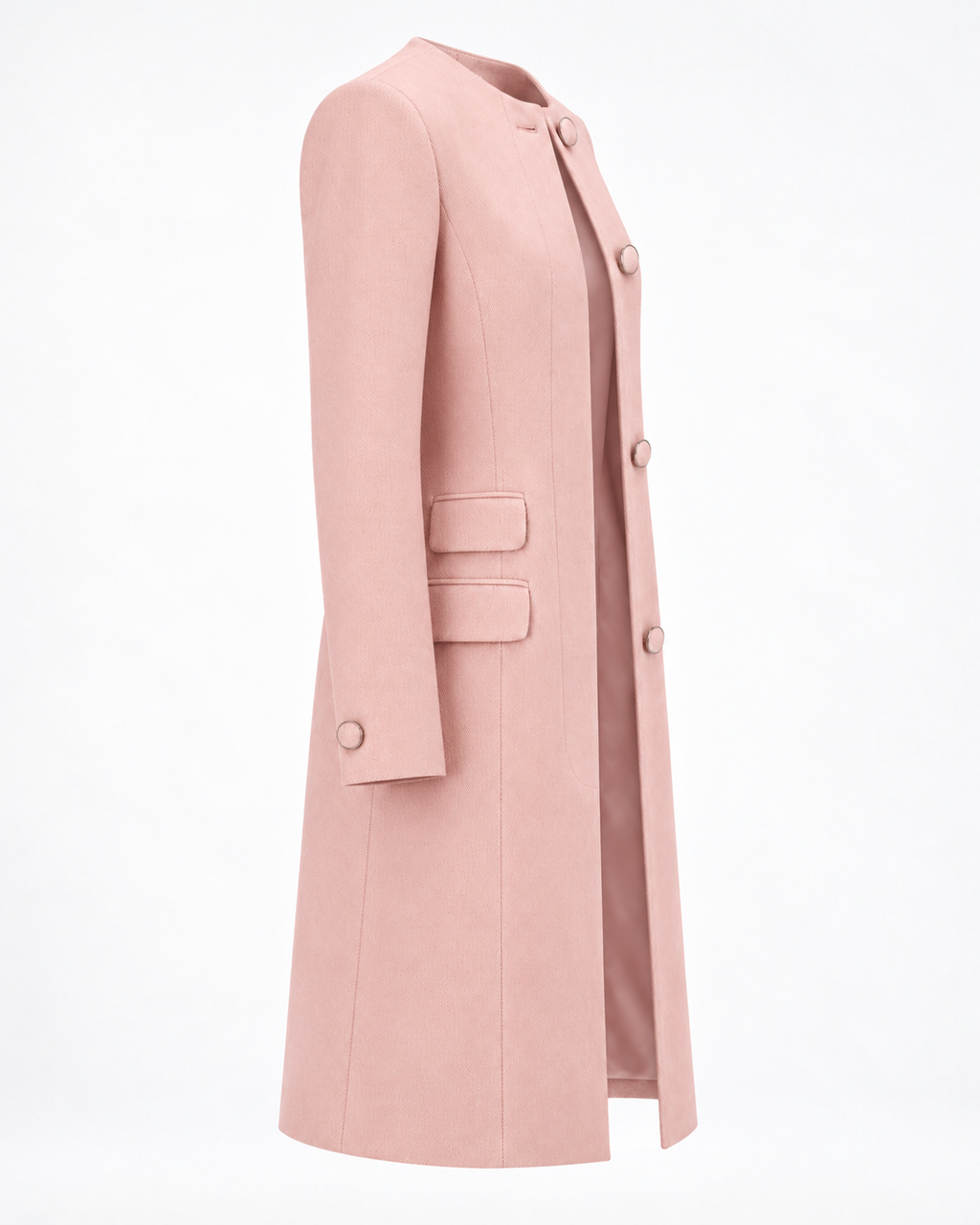 Round neck pink coat