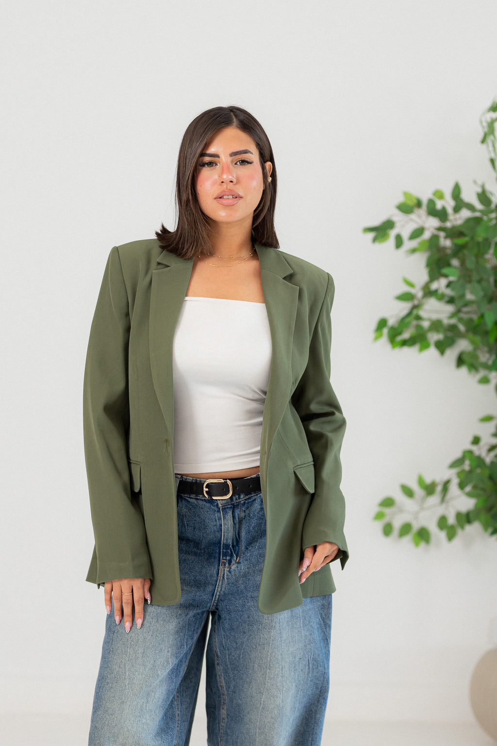 Glow olive green blazer