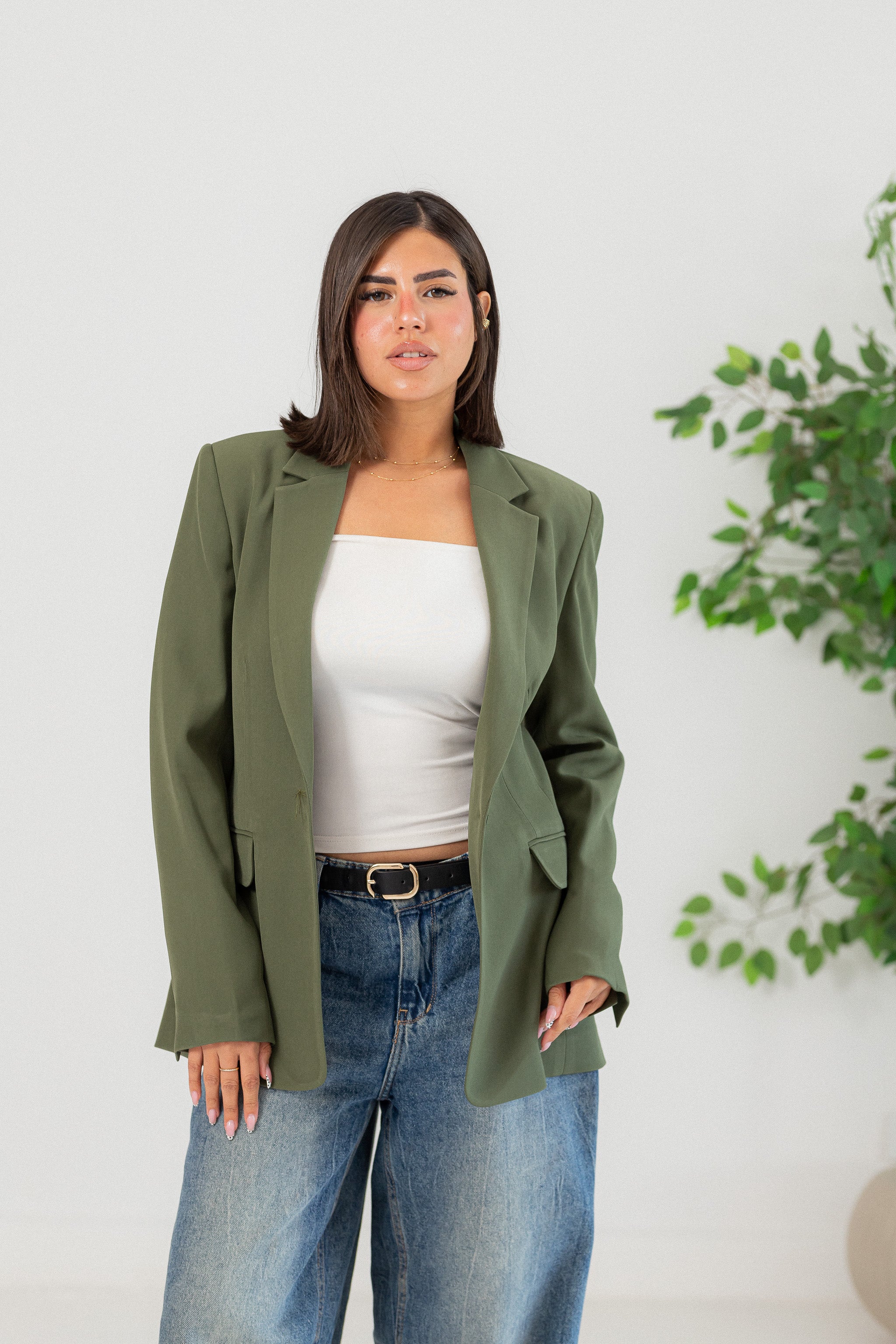 Glow olive green blazer