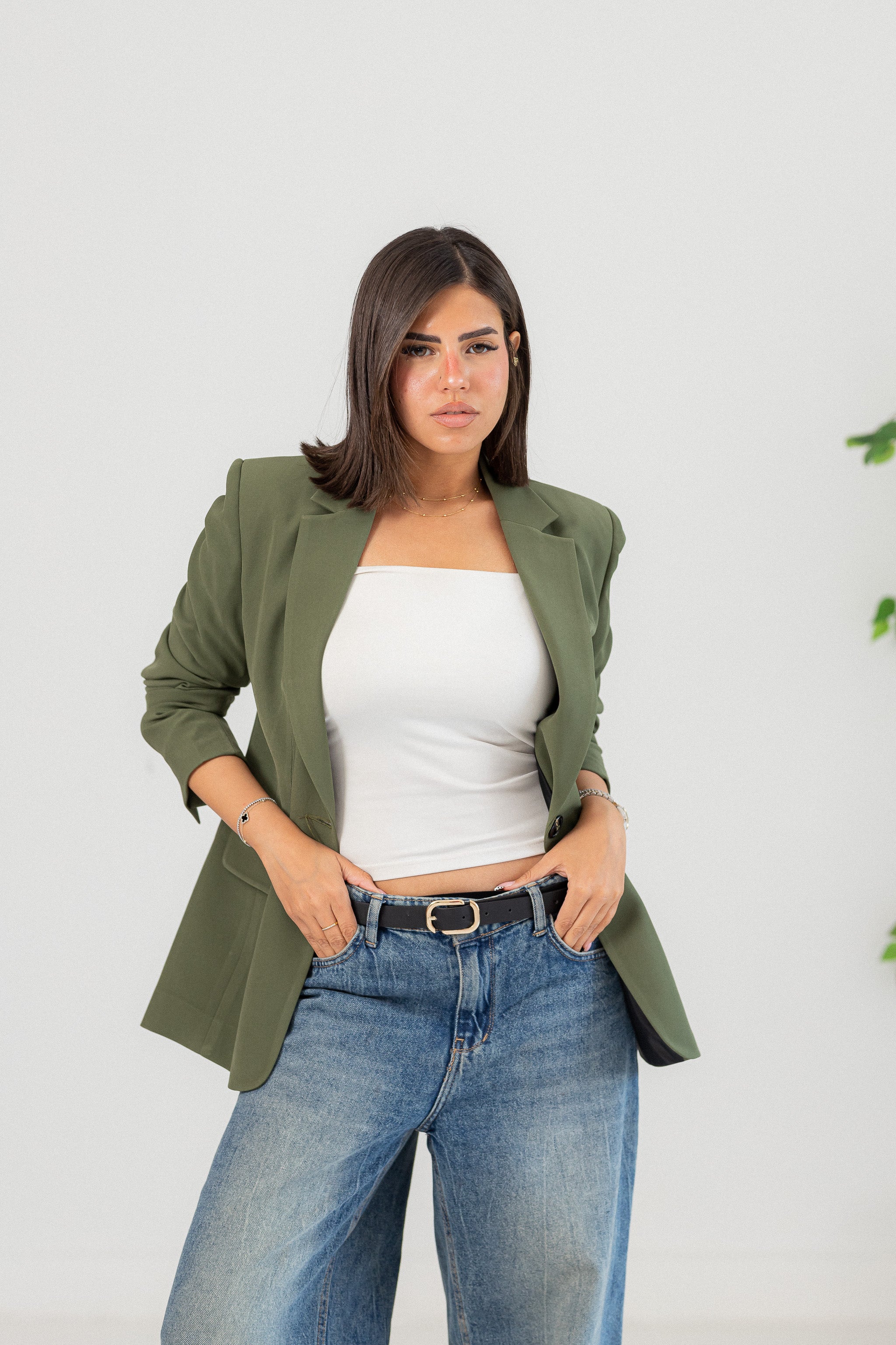 Glow olive green blazer